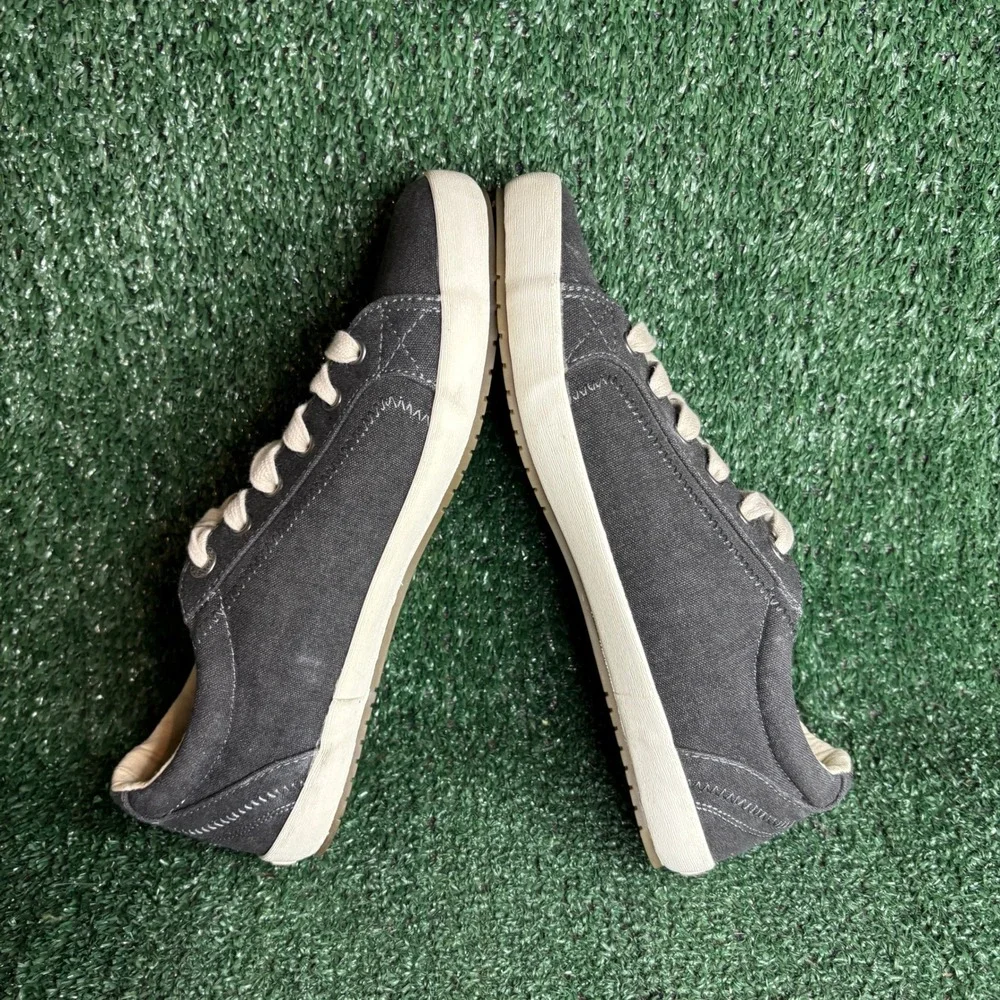 NEW Taos Star Canvas Lace Up Comfort Walking Sneakers Black Womens Size 9.5 Wide
